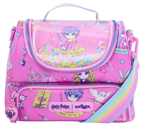 Smiggle Harry Potter Pink Double Decker Lunch Bag With Strap