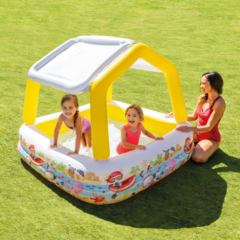 Intex Sun Shade Inflatable Kiddie Pool 157x157x122cm