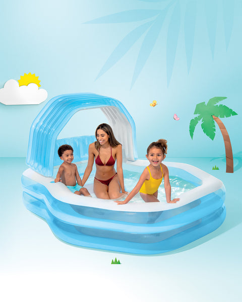 Intex Swim Center Inflatable Family Sunshade Pool 229x191x135cm