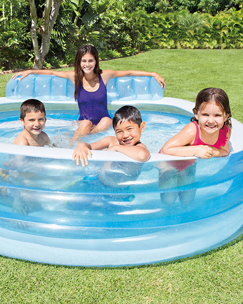 Intex Swim Center Round Inflatable Family Lounge Pool 224x216x76cm