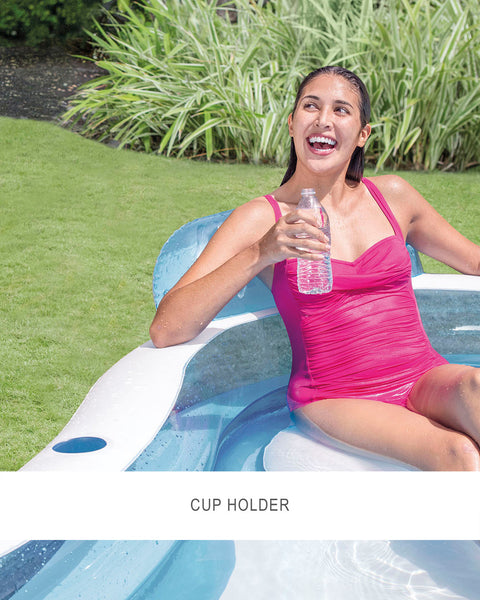 Intex Swim Center Square Inflatable Family Lounge Pool 229x229x66cm