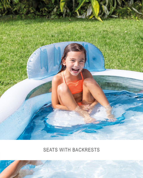 Intex Swim Center Square Inflatable Family Lounge Pool 229x229x66cm