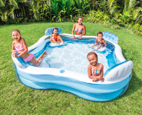 Intex Swim Center Square Inflatable Family Lounge Pool 229x229x66cm