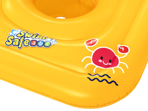 Bestway Swim Safe WonderSplash Square 3-Ring Inflatable Baby Boat Float