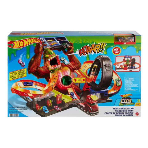 Hot Wheels Toxic Gorilla Slam Playset With Lights & Sounds