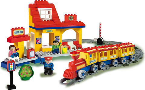 Unico Plus Train and Station 113 Pieces
