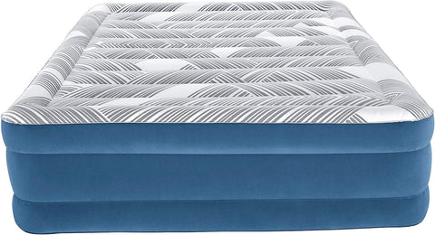 Bestway Tritech Fashion Flock Queen Airbed With Built-in AC Pump 203x152x46cm