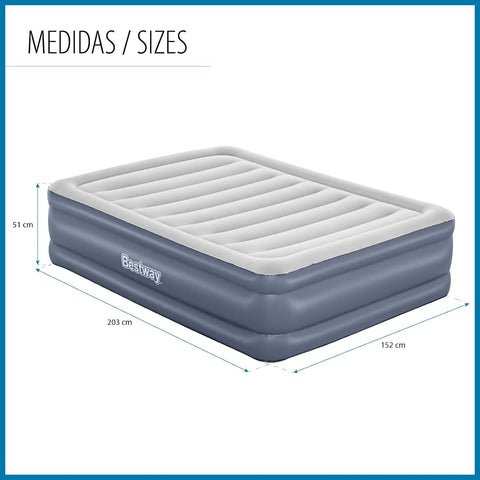 Bestway Tritech Queen Airbed With Built-in AC Pump 203x152x51cm
