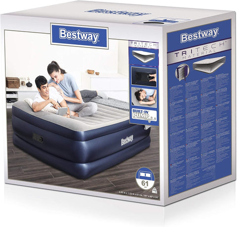 Bestway Tritech Queen Airbed With Built-in AC Pump 203x152x61cm