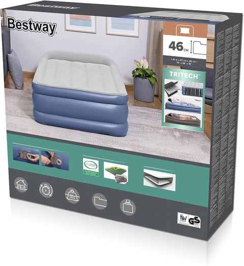 Bestway Tritech Twin Airbed With Built-in AC Pump 191x97x46cm