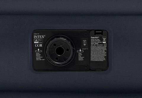Intex Twin Deluxe Pillow Rest Airbed Fiber-Tech with Built-In-Pump 191x99x42cm