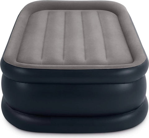 Intex Twin Deluxe Pillow Rest Airbed Fiber-Tech with Built-In-Pump 191x99x42cm