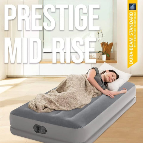Intex Twin Dura-Beam Prestige Airbed With Fastfill USB Pump 191x99x30cm
