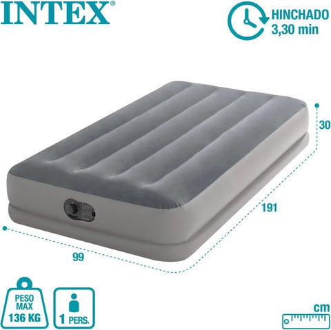 Intex Twin Dura-Beam Prestige Airbed With Fastfill USB Pump 191x99x30cm