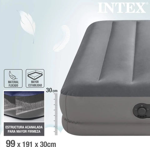 Intex Twin Dura-Beam Prestige Airbed With Fastfill USB Pump 191x99x30cm
