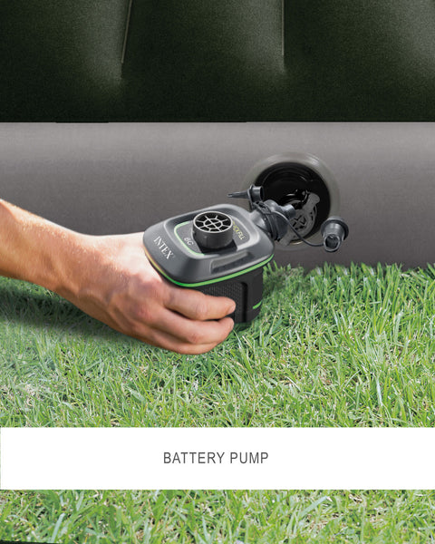 Intex Twin Dura-Beam Standard Prestige Air Mattress With Hand-Held Battery Pump 191x99x25cm