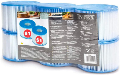 Intex Type S1 Hot Tub Filter Cartridge 6-Pack