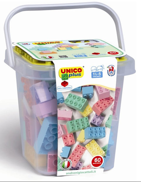 Unico Plus Bucket Bricks 60 Pieces