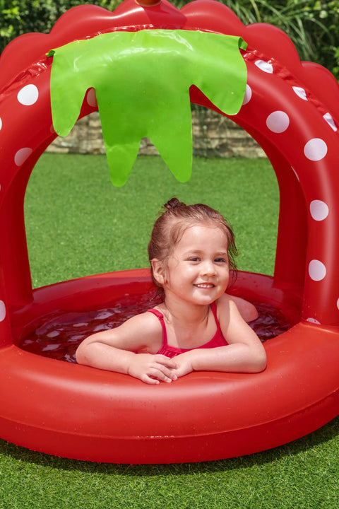 Bestway Very Berry Inflatable Baby Pool with UV Careful Sunshade 91x91x91cm