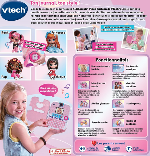 VTech Kidisecrets Vidéo Fashion Rose