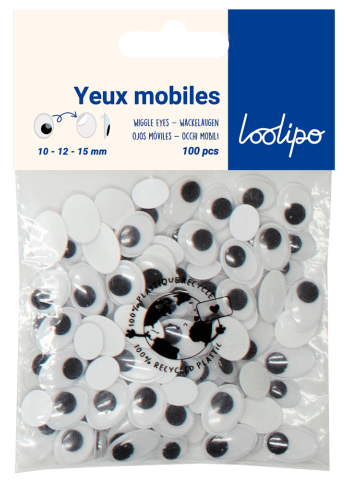 Loolipo Yeux Mobiles Adhésifs Ovales Noirs