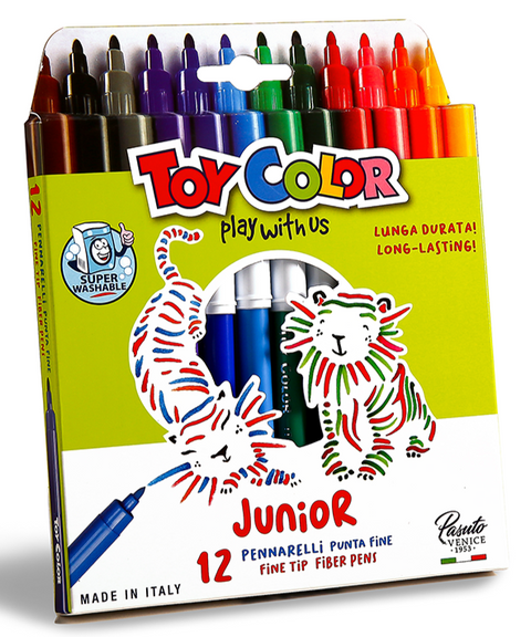 Junior Fine Tips Fiber Pens Box of 12