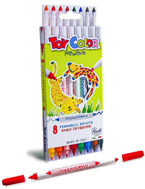 Junior Double Tips Fiber Pens Box of 8