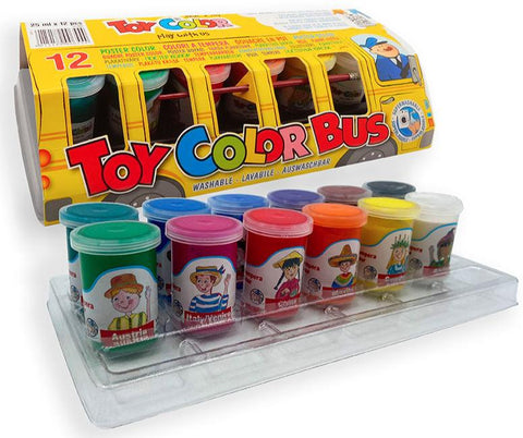 Toy Color Bus Superwashable 12 Pots Paint 12ml