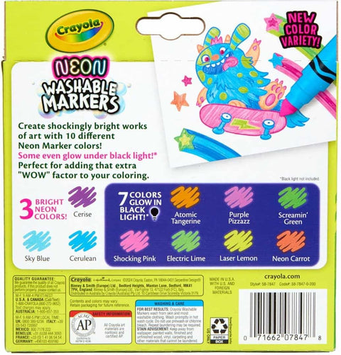 Crayola 10 Neon Washable Markers