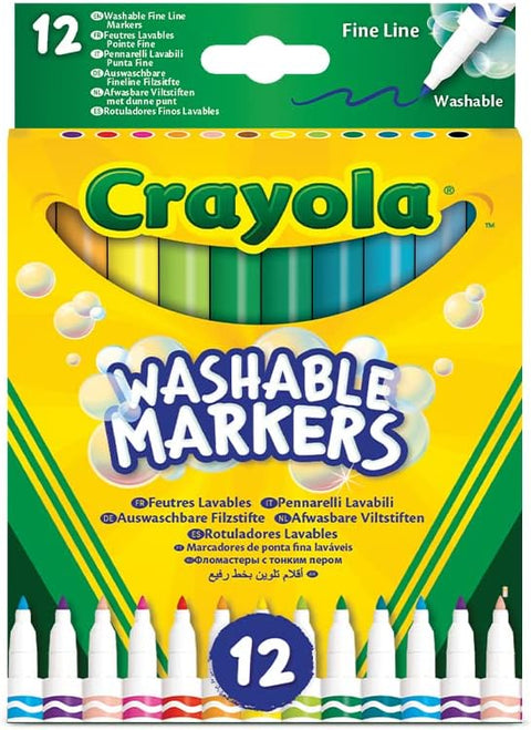 12 Washable Markers Fine Line Tip