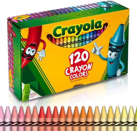 120 Count Coloring Crayons with Sharpener