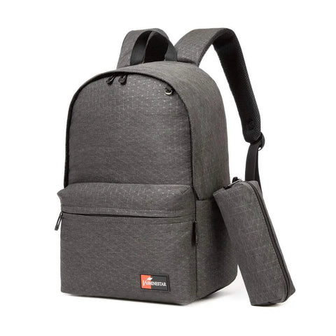 Jasminestar Grey Backpack 46cm With Pencil Case