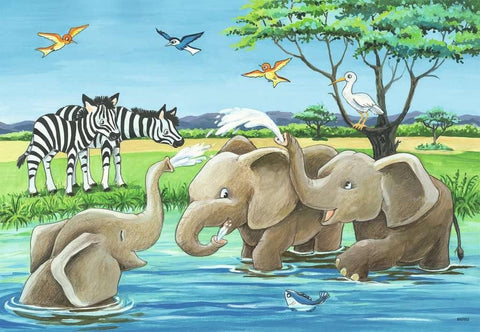 2 in 1 Baby Safari Animals, 2 x 12 Pieces