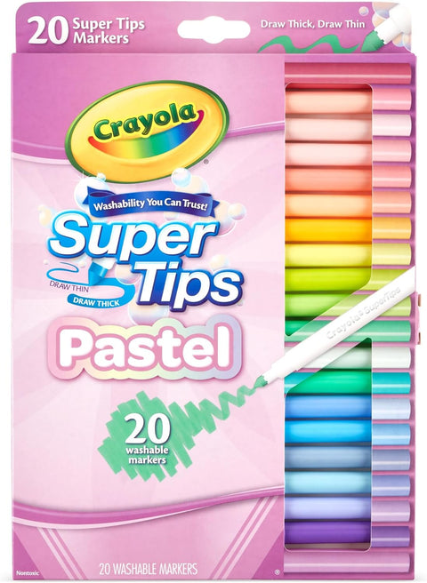 20 Supertips Washable Pastel Markers