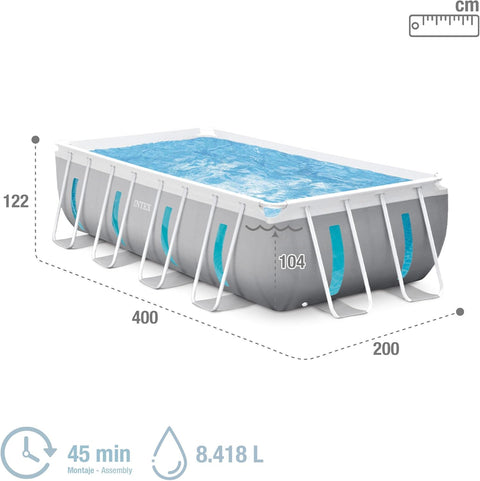 Intex Prism Frame Clearview Above Ground Round Pool 400x200x122cm