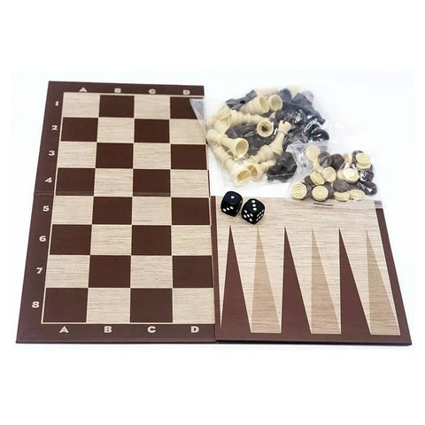 3-in-1 Chess, Draughts, Backgammon