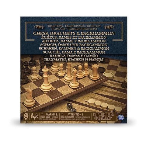 3-in-1 Chess, Draughts, Backgammon