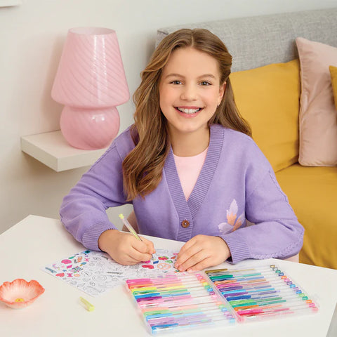 Make It Real 30 Gel Pen Set with Color Your Own Sticker Sheets