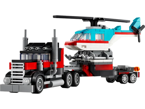 LEGO - Creator 3 in 1 Flatbed Truck with Helicopter 270 Pieces