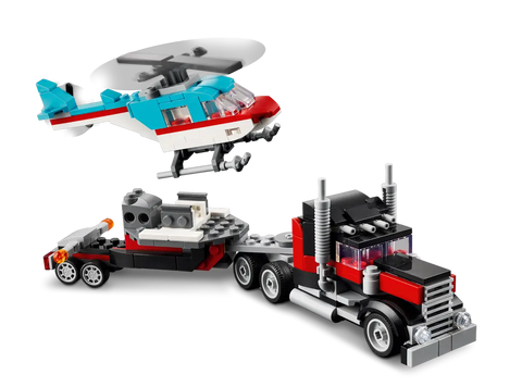 LEGO - Creator 3 in 1 Flatbed Truck with Helicopter 270 Pieces