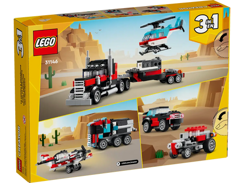 LEGO - Creator 3 in 1 Flatbed Truck with Helicopter 270 Pieces