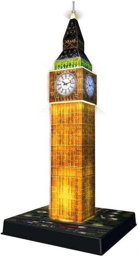 3D Puzzle, Big Ben Night Edition with LED Lights, 216 Pieces