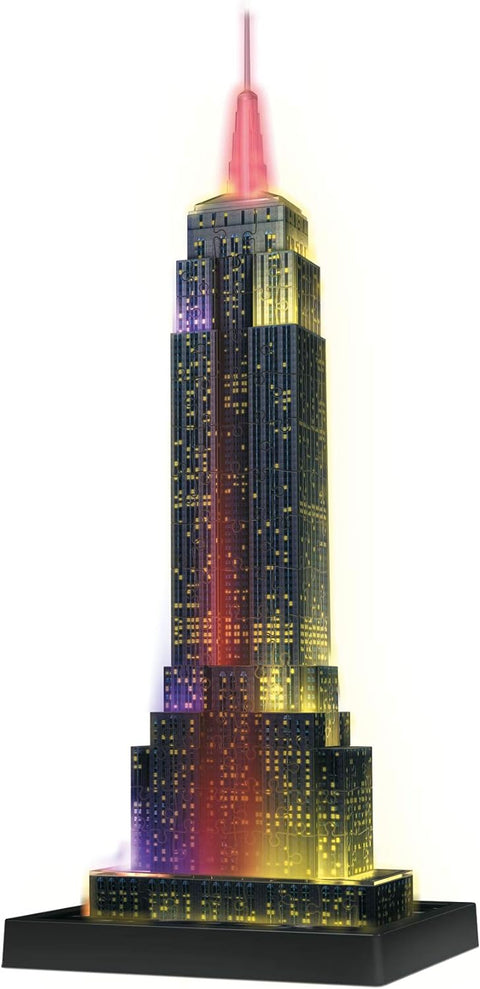 3D Puzzle Empire State Building By Night With LED Lights, 216 Pieces