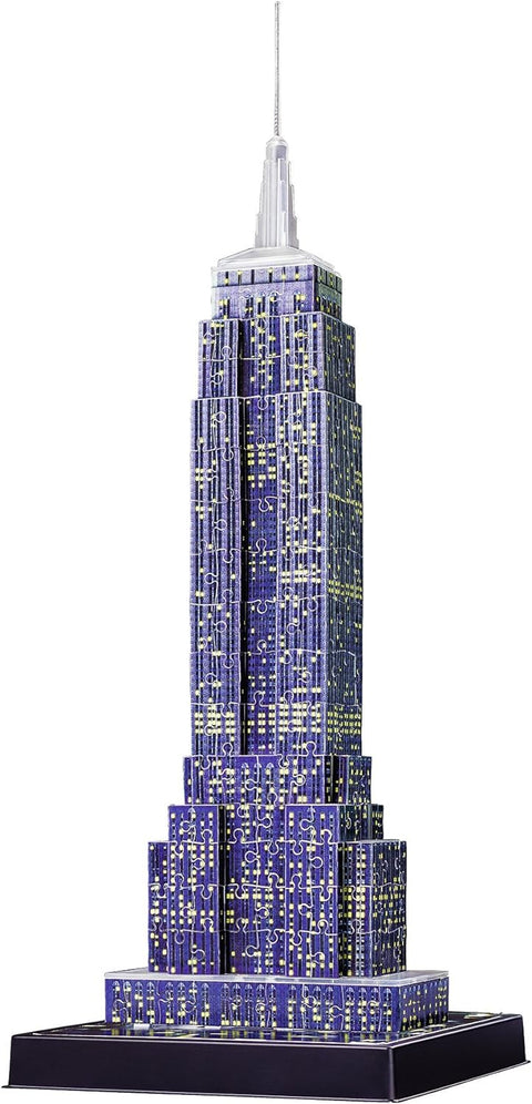 3D Puzzle Empire State Building By Night With LED Lights, 216 Pieces