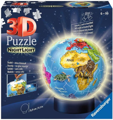 3D Puzzle Globe + Support Lumineux 72 Pieces