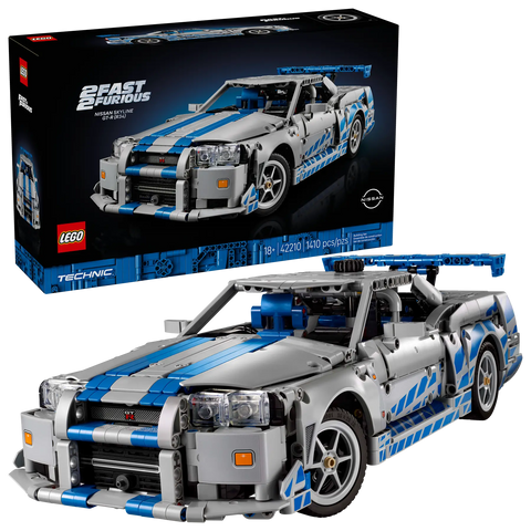 LEGO - Technic 2 Fast 2 Furious Nissan Skyline GT-R (R34) Car 42210 1410 Pieces