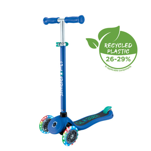 Globber Primo Lights 3-Wheel Scooter Navy Blue 3-7 Years