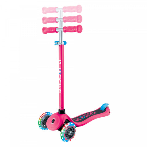 Globber Primo Lights 3-Wheel Scooter Fuschia 3-7 Years