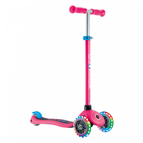 Globber Primo Lights 3-Wheel Scooter Fuschia 3-7 Years