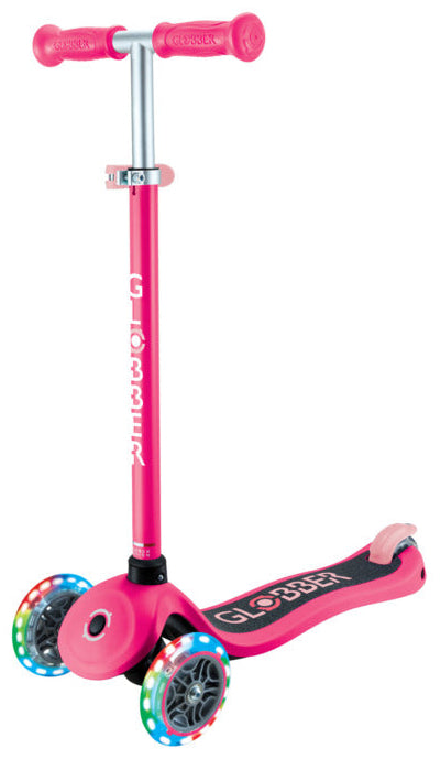 Globber Primo Lights 3-Wheel Scooter Fuschia 3-7 Years